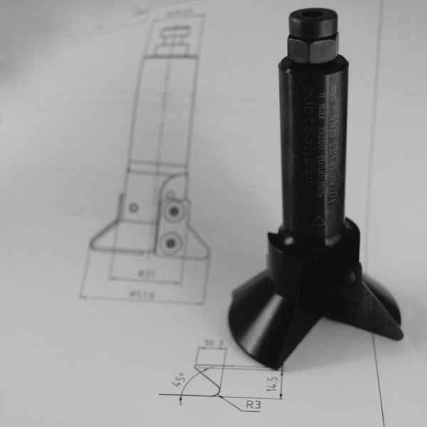 Custom designed bevel bit