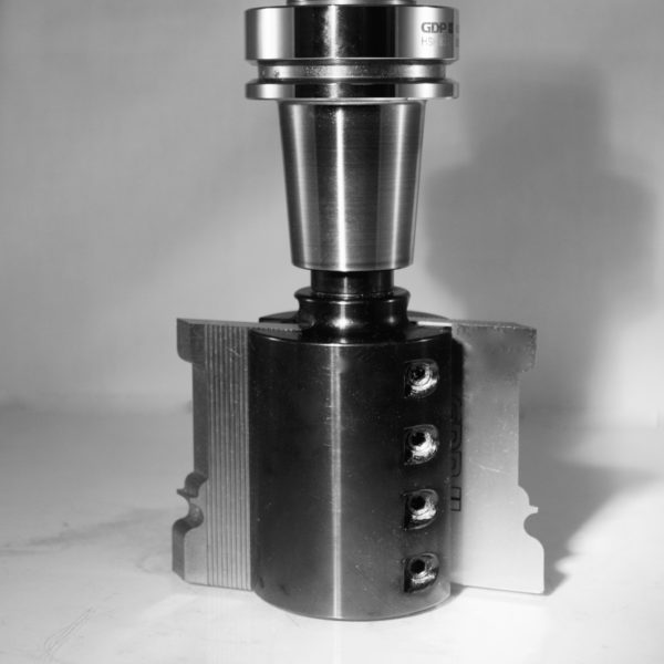 Shank-Type Corrugated Knife Cutter for use on CNC machine mounted on HSK Heat Shrink